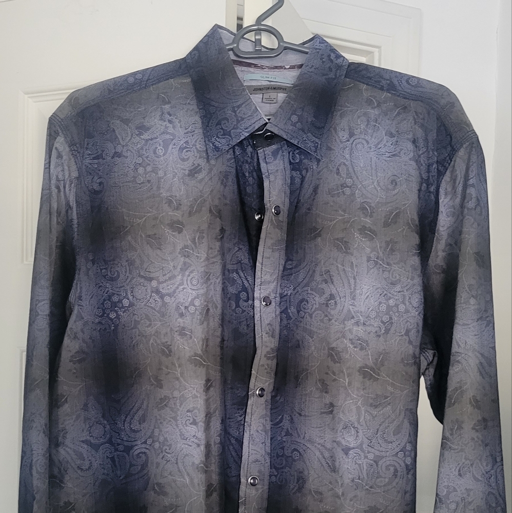 Johnston & Murphy LS blue shirt